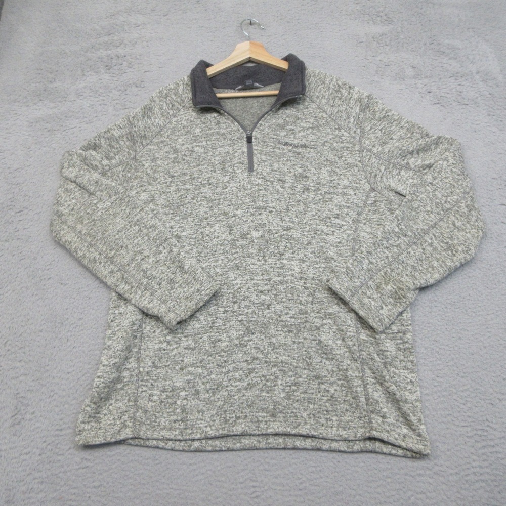 Eddie Bauer Quarter Zip Pullover Sweater Men L Gray Gorpcore Hiking Outdoor